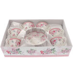 Pink butterfly porcelain tea cups set 1