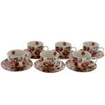 Set of 6 secret garden porcelain cups