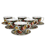 Set of 6 porcelain cups Spring 250ml