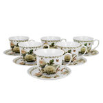 Set of 6 Edith rose porcelain cups 250ml