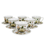 Set of 6 Edith rose porcelain cups 250ml 1