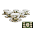 Set of 6 Edith rose porcelain cups 250ml 2