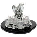 Set of 6 crystal glasses with Highclass dragon stand