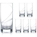 Set of 6 Chrystal Glasses Long Drink Lux Aurora 1