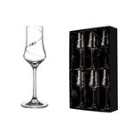 Set of 6 Silhouette crystal grappa glasses