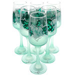 Set of 6 painted green champagne glasses