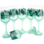 Set of 6 painted green champagne glasses 3