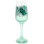 Set of 6 painted green champagne glasses 4