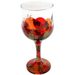 Set of 6 Hand Painted Orange Wine Glasses 3