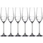 Set of 6 Champagne Glasses Cristal Venice 1