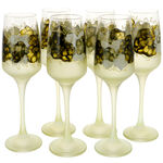 Set of 6 champagne glasses painted cream