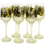 Set of 6 champagne glasses painted cream 1