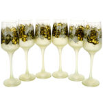 Set of 6 champagne glasses painted cream 2