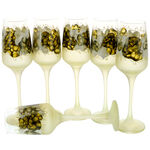 Set of 6 champagne glasses painted cream 3