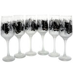 Set of 6 gray painted champagne glasses 2