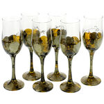 Set of 6 champagne glasses painted golden brown 1