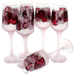 Set of 6 champagne glasses painted pink