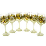 Set of 6 hand painted gold wine glasses 2