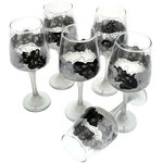 Set 6 Pahare Vin Pictate Manual Gri