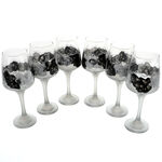 Grey Hand Painted wine Glasses 2