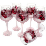 6 Hand Painted Wine Glasses