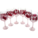 Set 6 pahare vin pictate manual roz 2