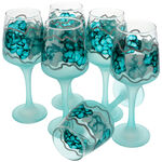 Green hand painted wine glasses
