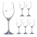 Set of 6 Cristal White Wine Glasses Swarovski Silhouette 1