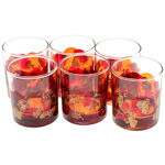 Set of 6 hand-painted orange whiskey glasses