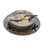 Set 7 Farfurii cu paleta prajituri Gustav Klimt Sarutul 3