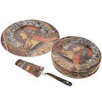 Set of 7 Mucha Zodiac Cake Plates 2