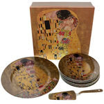 Set of 7 plates and palette Gustav Klimt: Kiss 1