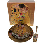 Set of 7 plates and palette Gustav Klimt: Kiss 2