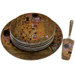 Set of 7 plates and palette Gustav Klimt: Kiss 3