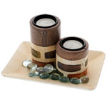 Aromatherapy set with 2 brown pillow candle holder  1