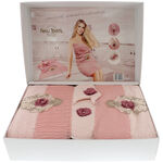 Bath Set with Pink Towels and Slippers 2