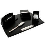 Set birou de lux negru 5 piese Silver Line 1