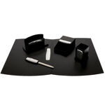 Office luxury desk set brown 5 pieces 2