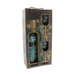 Set cadou Ambiția vin personalizat și pahare în cutie lemn 2