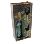 Set cadou Ambiția vin personalizat și pahare în cutie lemn 3