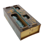 Set cadou Ambiția vin personalizat și pahare în cutie lemn 5