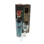 Set cadou Ambiția vin personalizat și pahare în cutie lemn 10