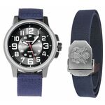 Men's watch and belt set in blue 5