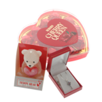 Set Cadou Romantic cu Bijuterie Argint 925 „Cheie”, Praline și Lumânare Ursuleț 2