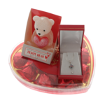 Set Cadou Romantic cu Bijuterie Argint 925 „Cheie”, Praline și Lumânare Ursuleț 3