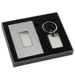 Gift set keychain with business card box square
