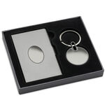 Gift set keychain with business card box round 1