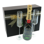 Set cadou Cerere Nași Moet personalizat cu pahare cristal 2