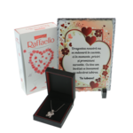 Set cadou Dragostea Noastră cu placă personalizată, lanț argint fluture și praline 3