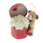 Set cadou femei Valentine's cu trandafiri, parfum si ursulet 5